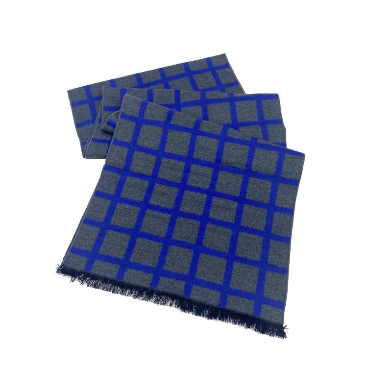 Hot Selling Viscose Woven Jacquard Brushed Scarf Custom Logo Plaid Blanket Scarf